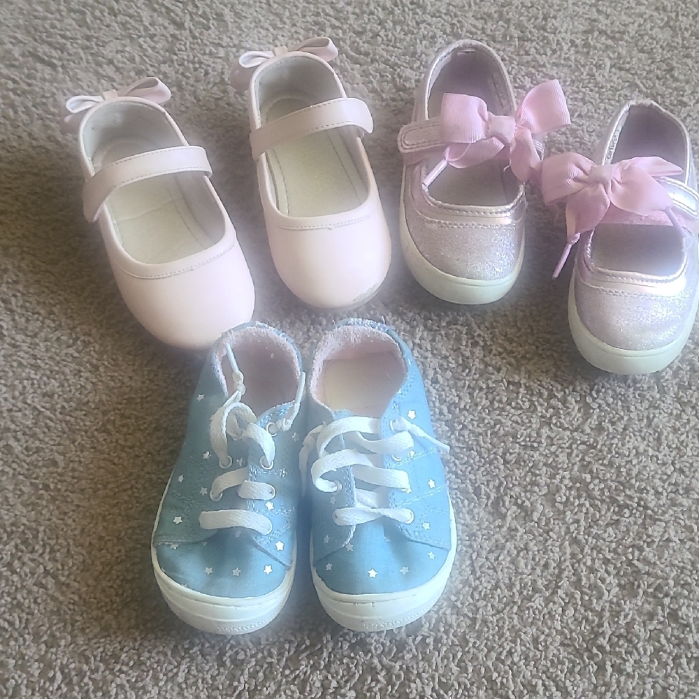 Shoe Lot For Little Girls Pink and Blue